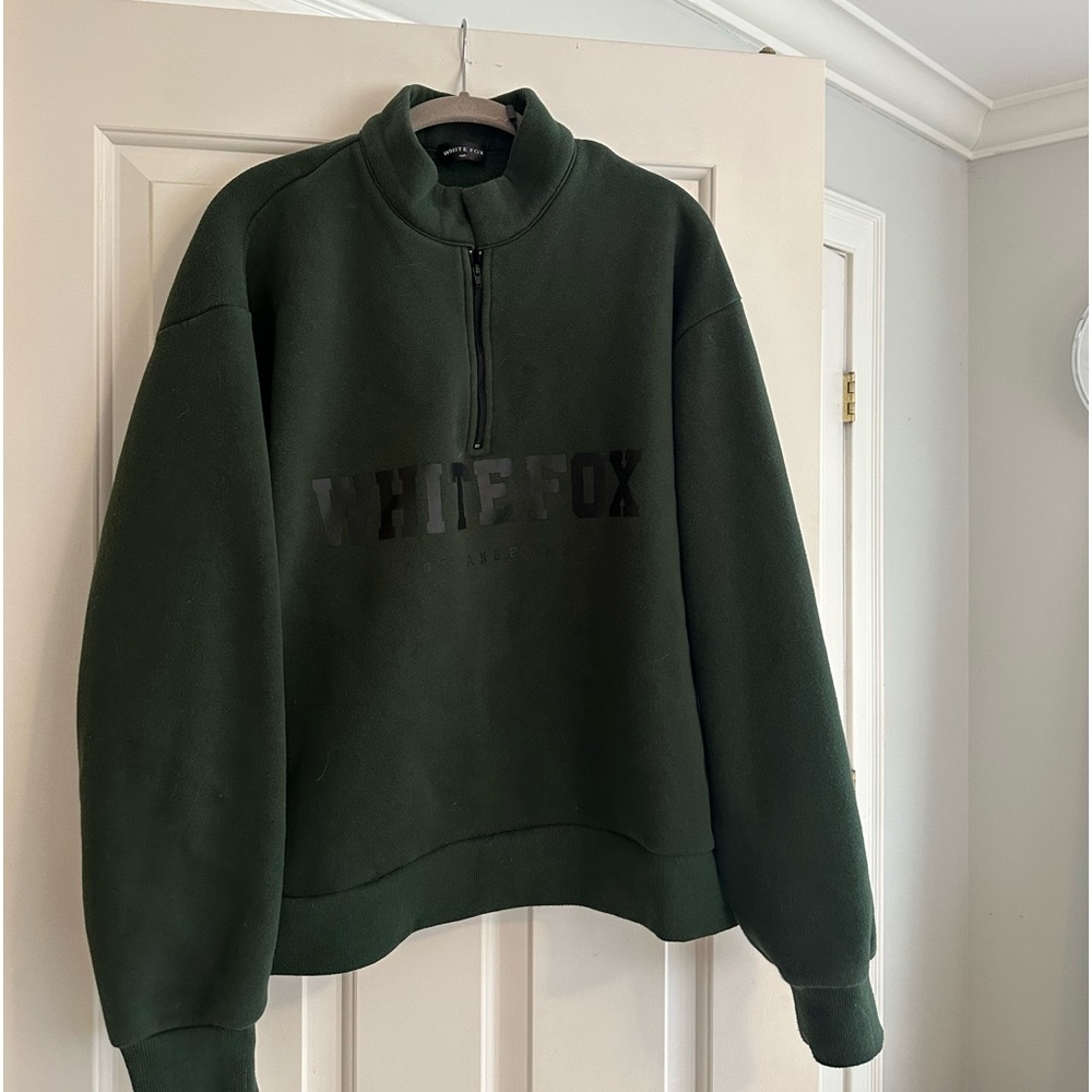 green whitefox quarter zip sweatshirt